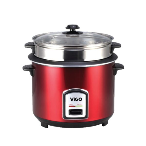 VIGO Rice Cooker 1.8L Red Two Pot SS 40-06: The Perfect Blend of Style and Functionality.