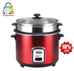VIGO Rice Cooker 1.8L Red Two Pot SS 40-06: The Perfect Blend of Style and Functionality. - Image 2
